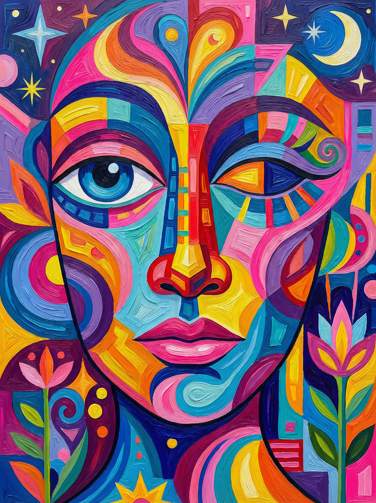 Colorful Abstract Face Portrait (120 Colors)