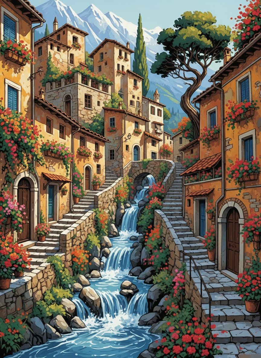 Cascading Village (120 Colors)
