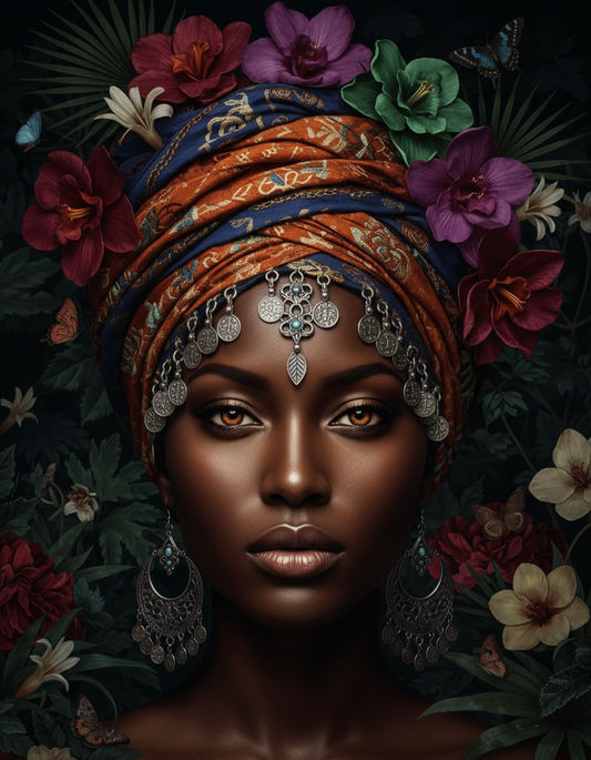 Floral Headwrap Majesty (80 Colors)