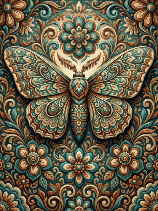 Decorative Moth Medallion (120 Colors)