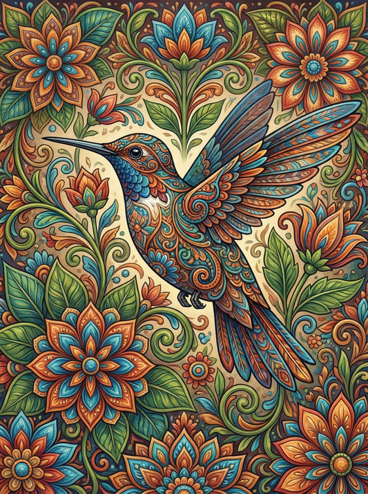Detailed Hummingbird Florals (80 Colors)