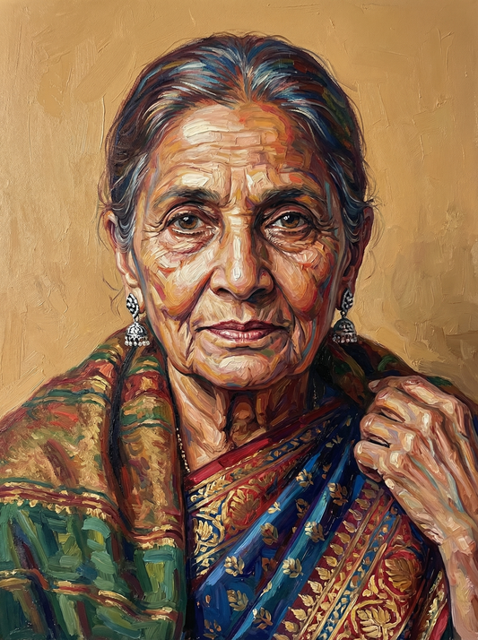 Elegant Elder Woman Portrait (80 Colors)