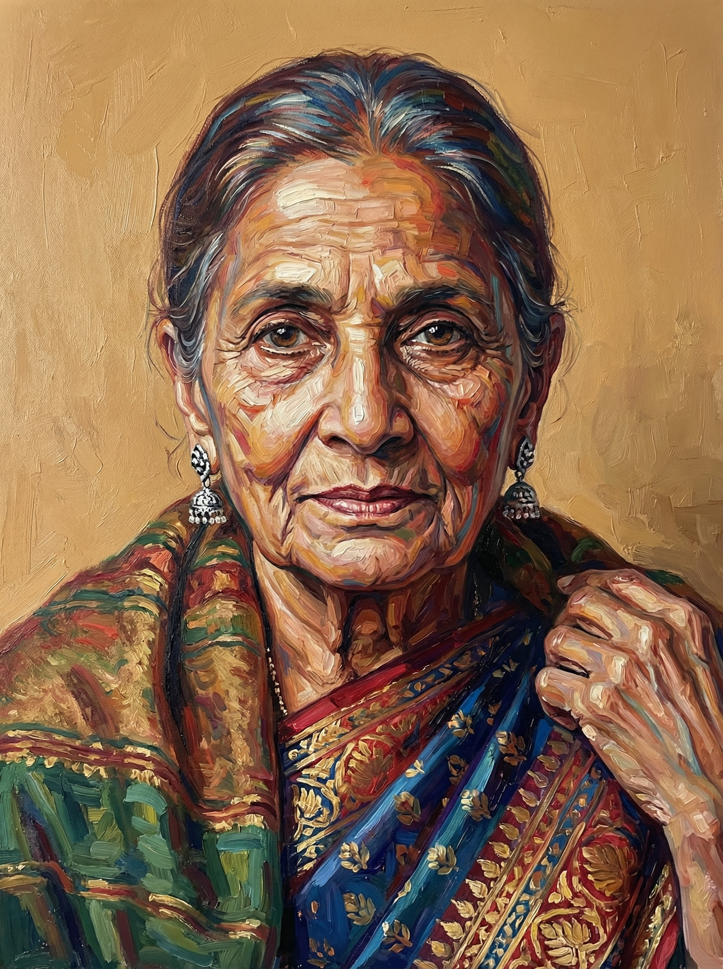 Elegant Elder Woman Portrait (120 Colors)