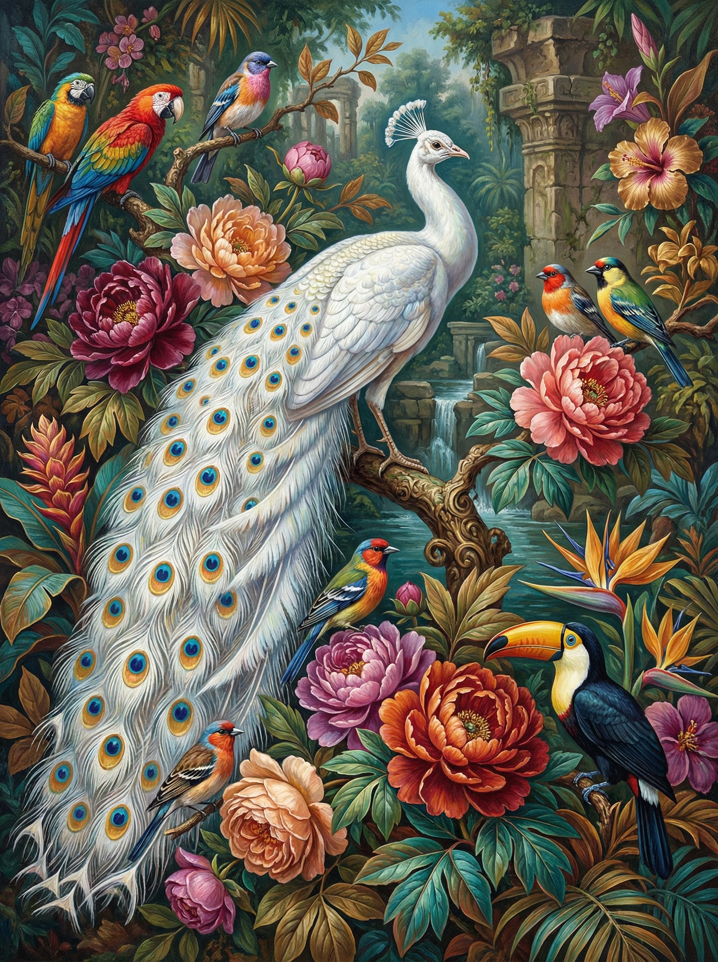 Elegant White Peacock (80 Colors)