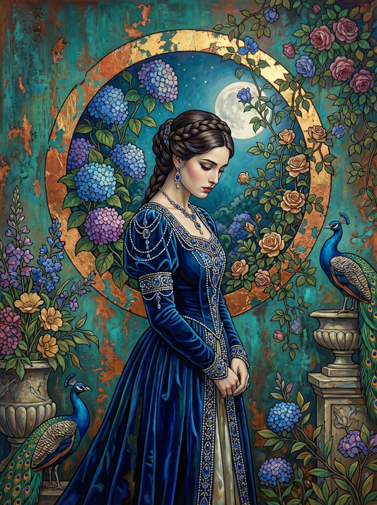 Elegant Woman Vintage Garden (80 Colors)
