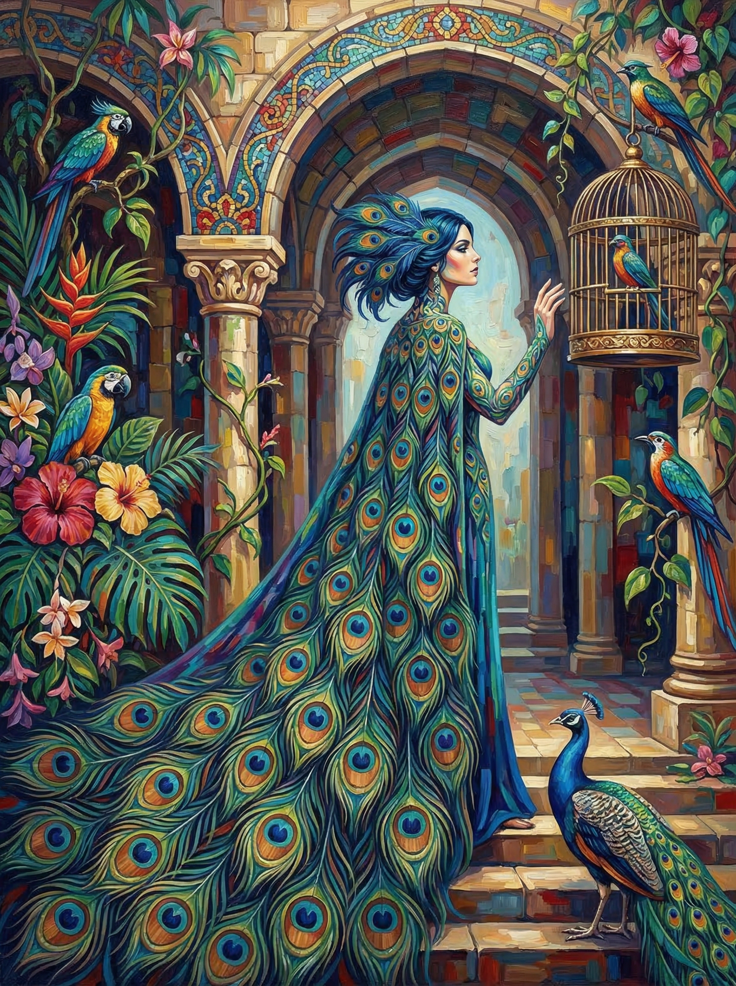 Exotic Peacock Palace Woman (120 Colors)