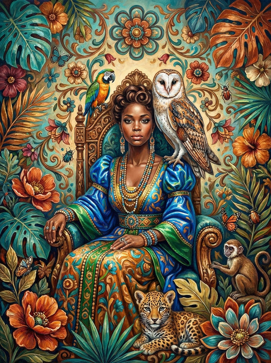 Exotic Woman With Wildlife (120 Colors)