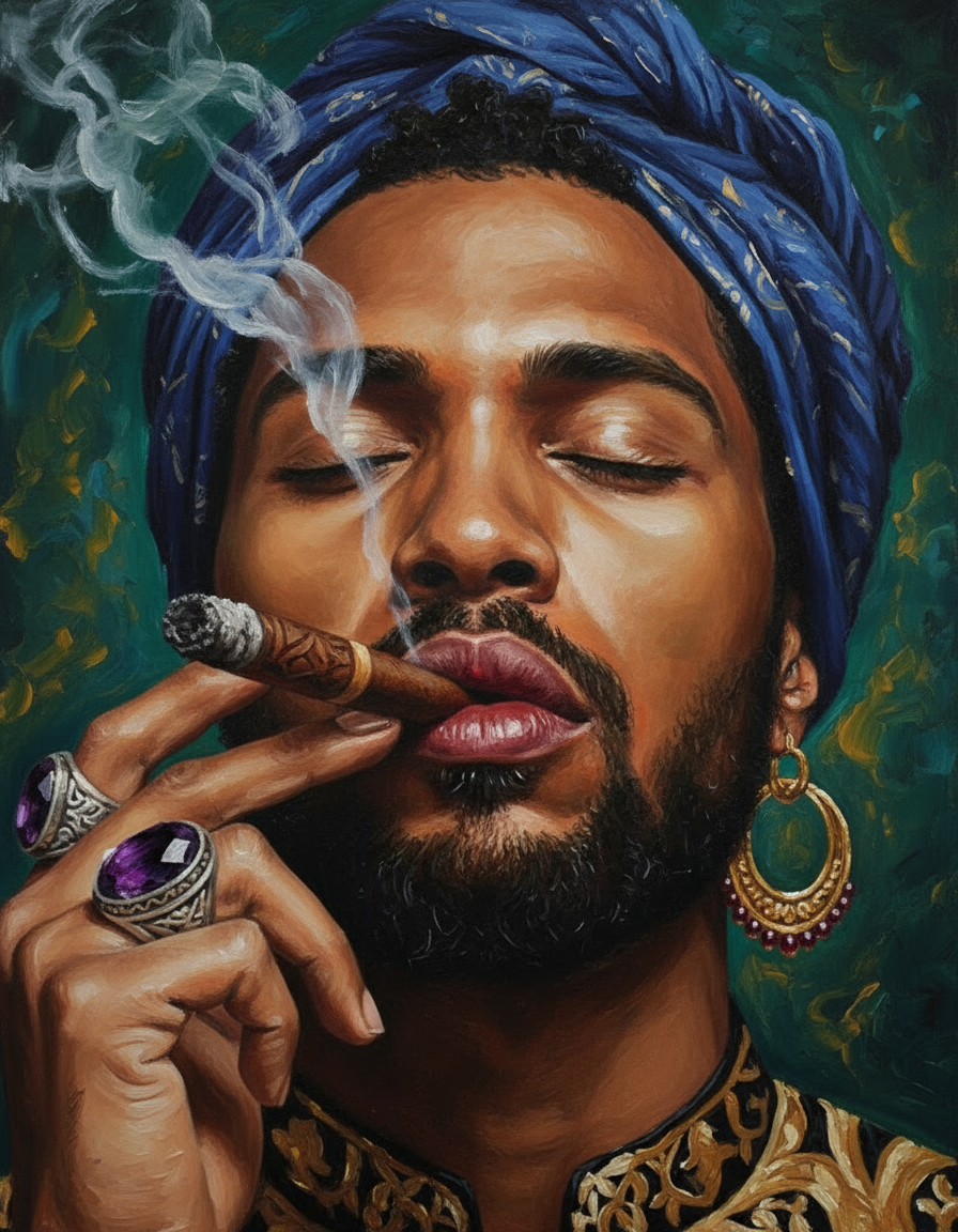 Blue Turban & Smoke (80 Colors)