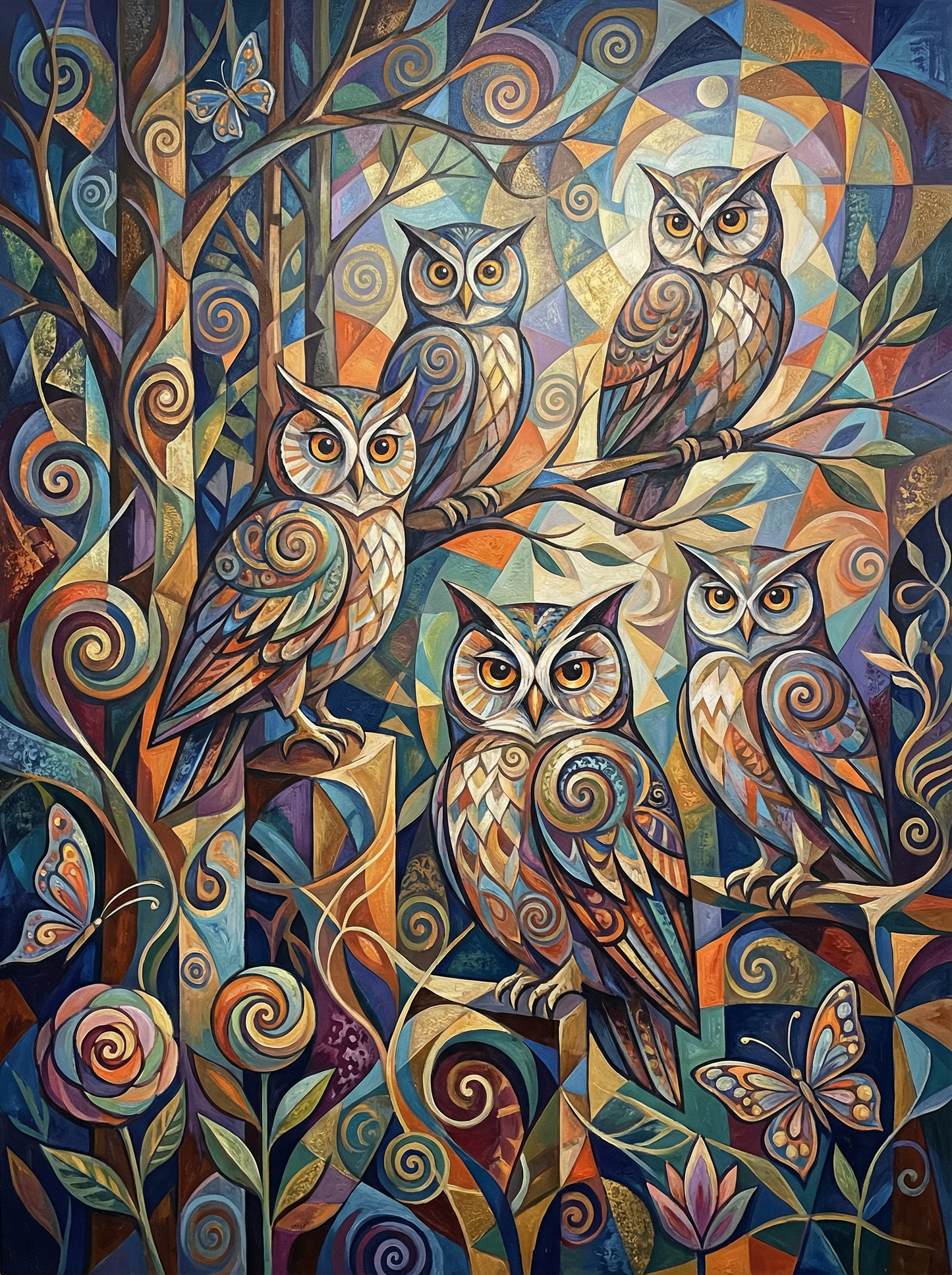 Moonlit Owl Gathering (120 Colors)