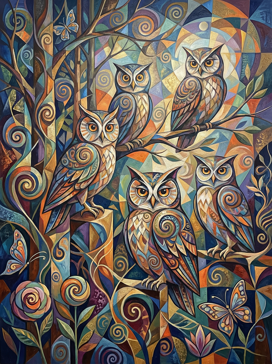 Moonlit Owl Gathering (80 Colors)