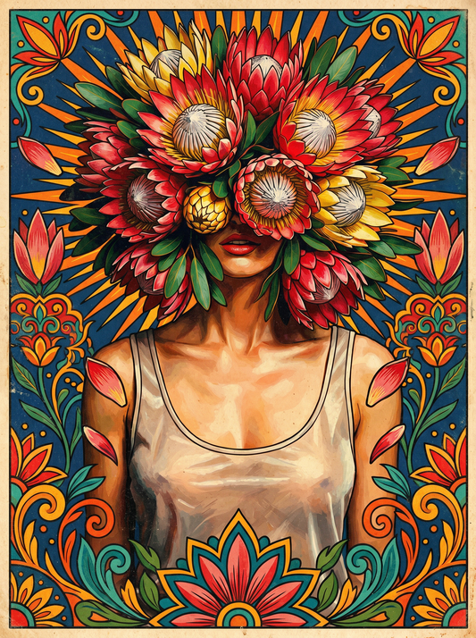 Flower Masked Woman (80 Colors)