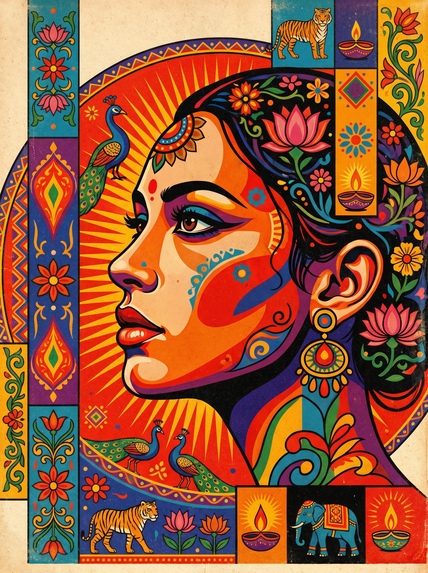 Geometric Lotus Woman (80 Colors)