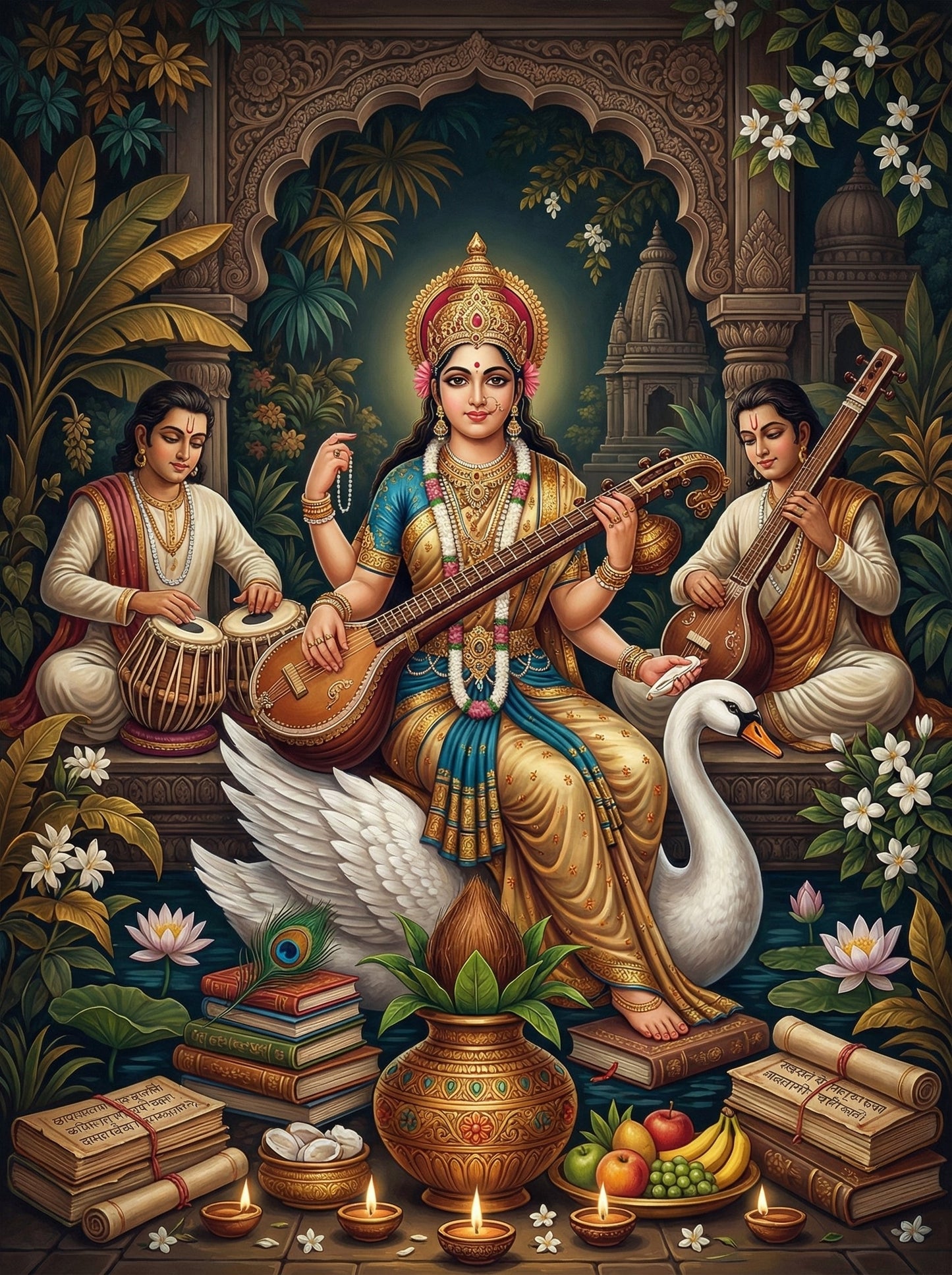 Goddess Saraswati Musical (80 Colors)