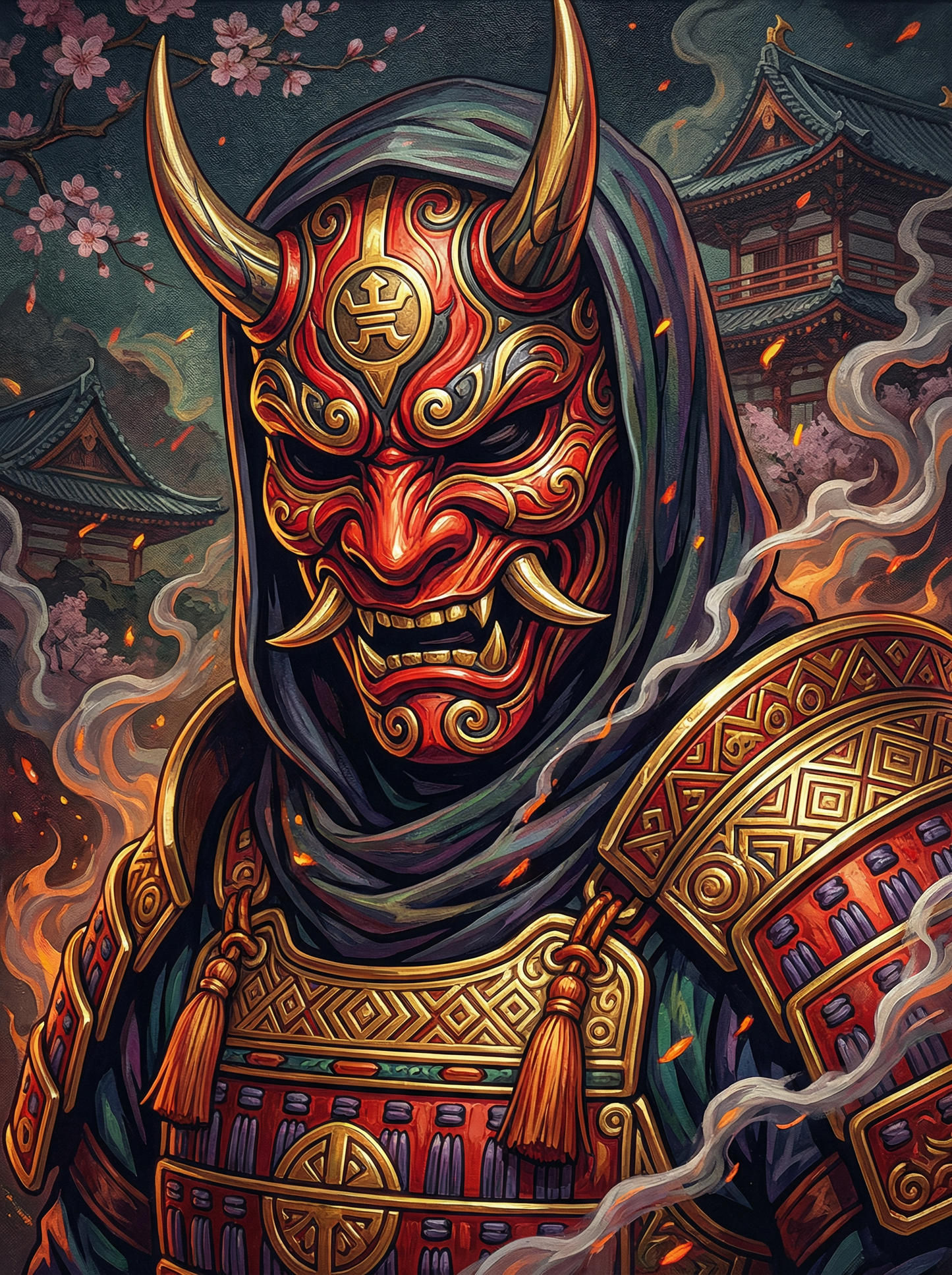 Golden Demon Warrior Mask (120 Colors)