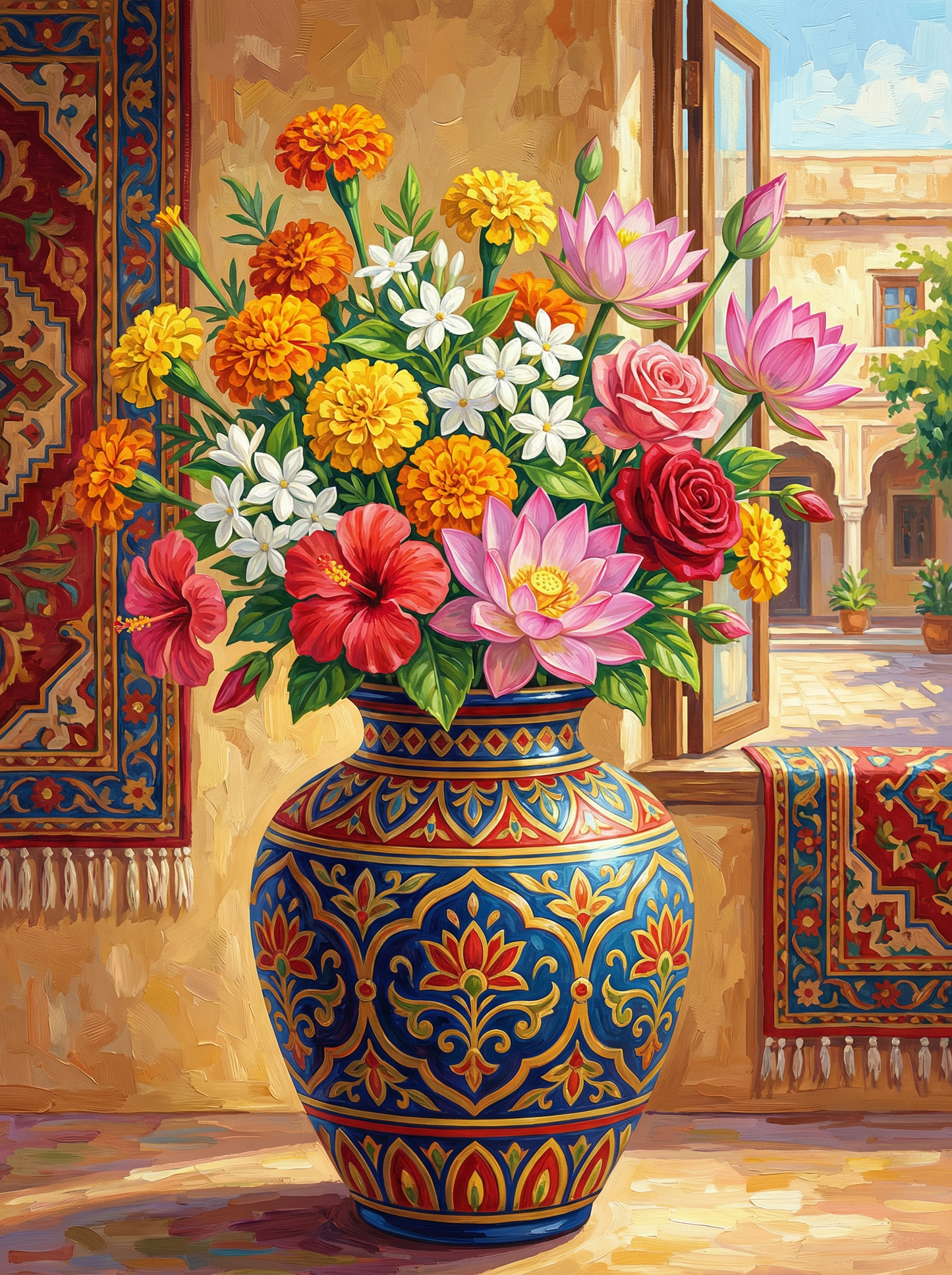 Golden Patterned Blooms (120 Colors)