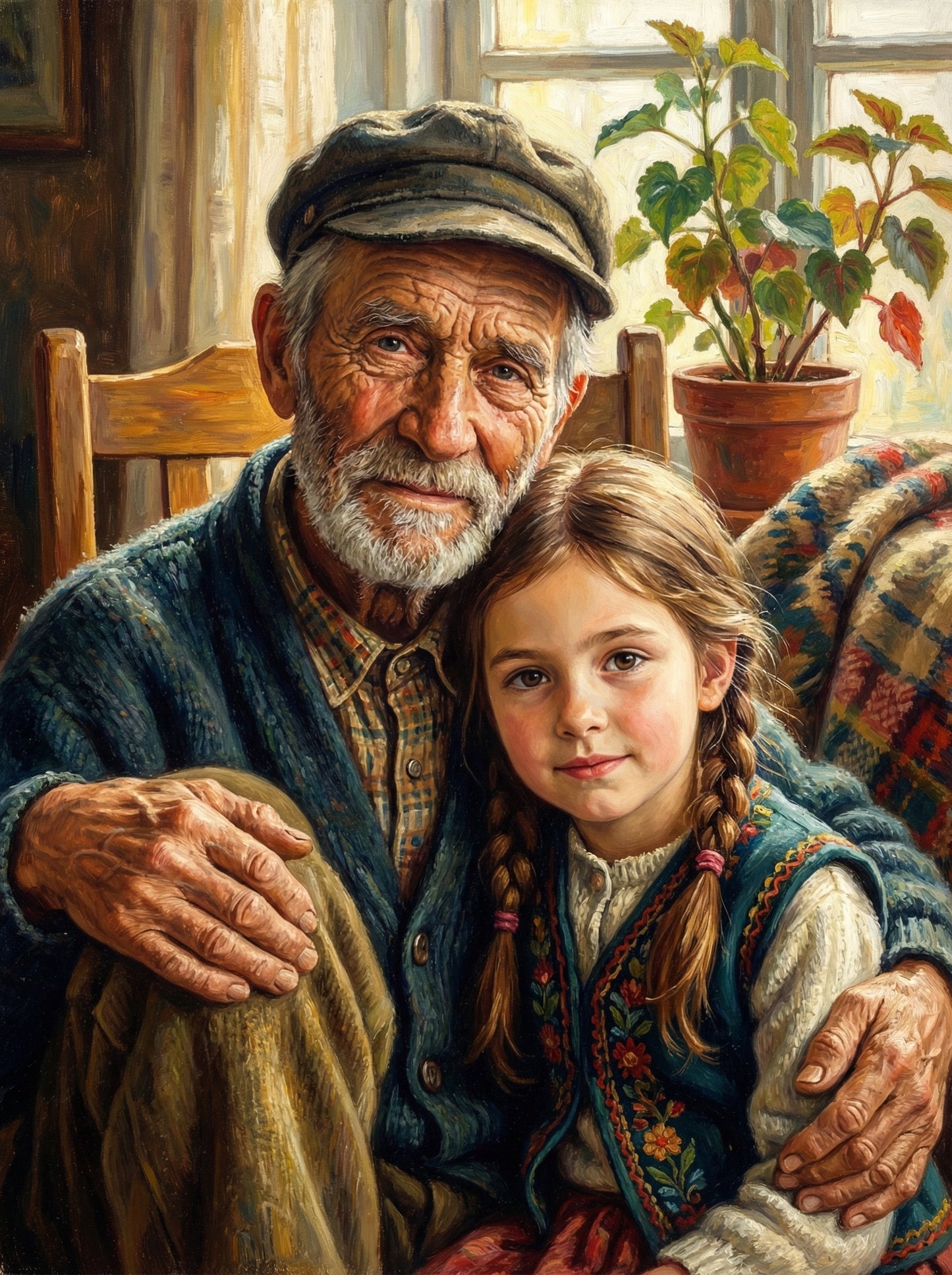 Grandfather Granddaughter Bond (80 Colors)