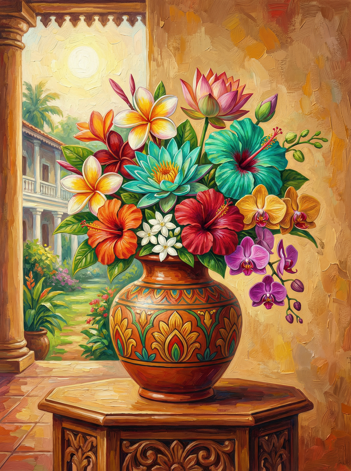 Hacienda Courtyard Flowers (80 Colors)