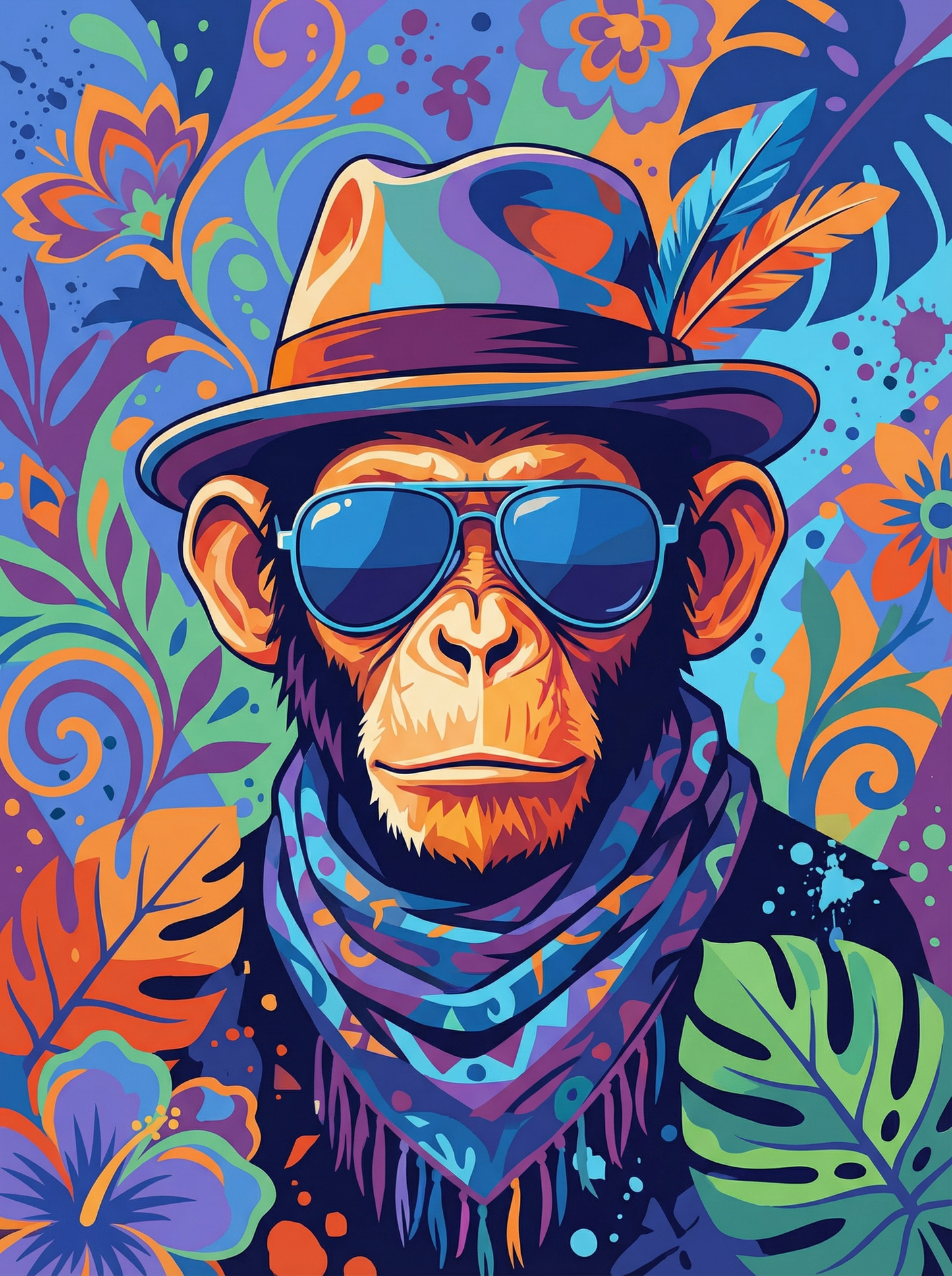 Retro Jungle Chimp (120 Colors)
