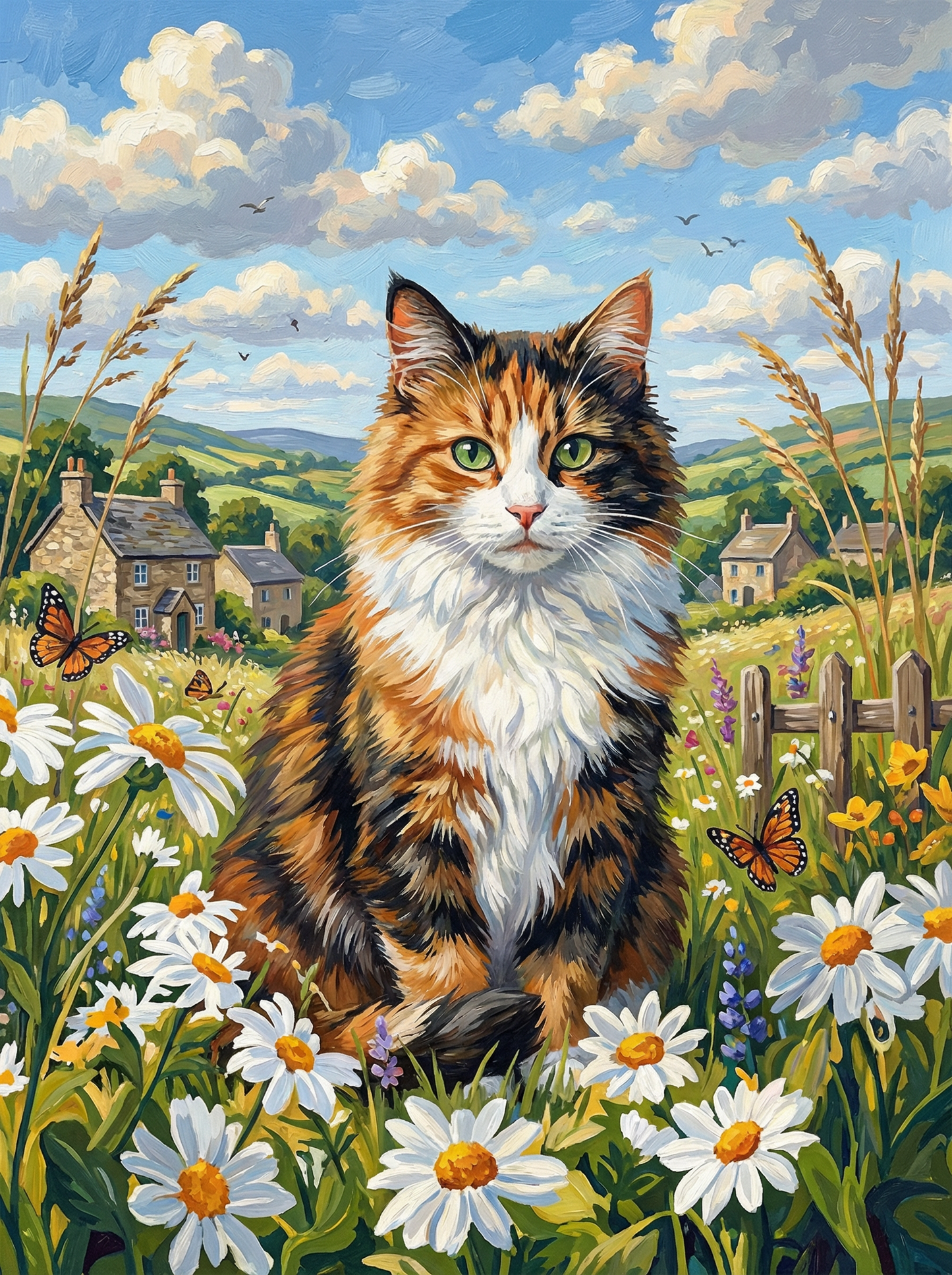 Meadow Watch Calico Cat (120 Colors)