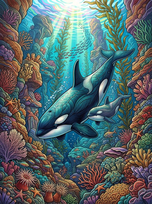 Coral Kingdom Orcas (120 Colors)