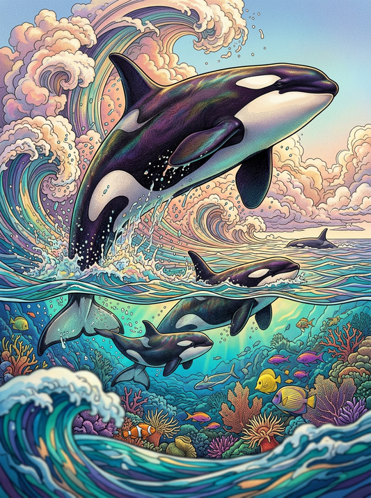 Pastel Wave Orca Leap (120 Colors)