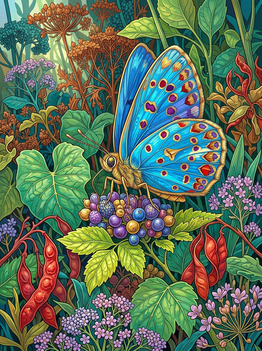 Sapphire Berry Butterfly (80 Colors)