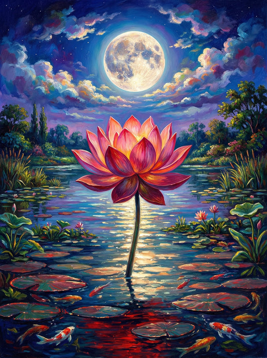 Moonlit Lotus Serenity (80 Colors)