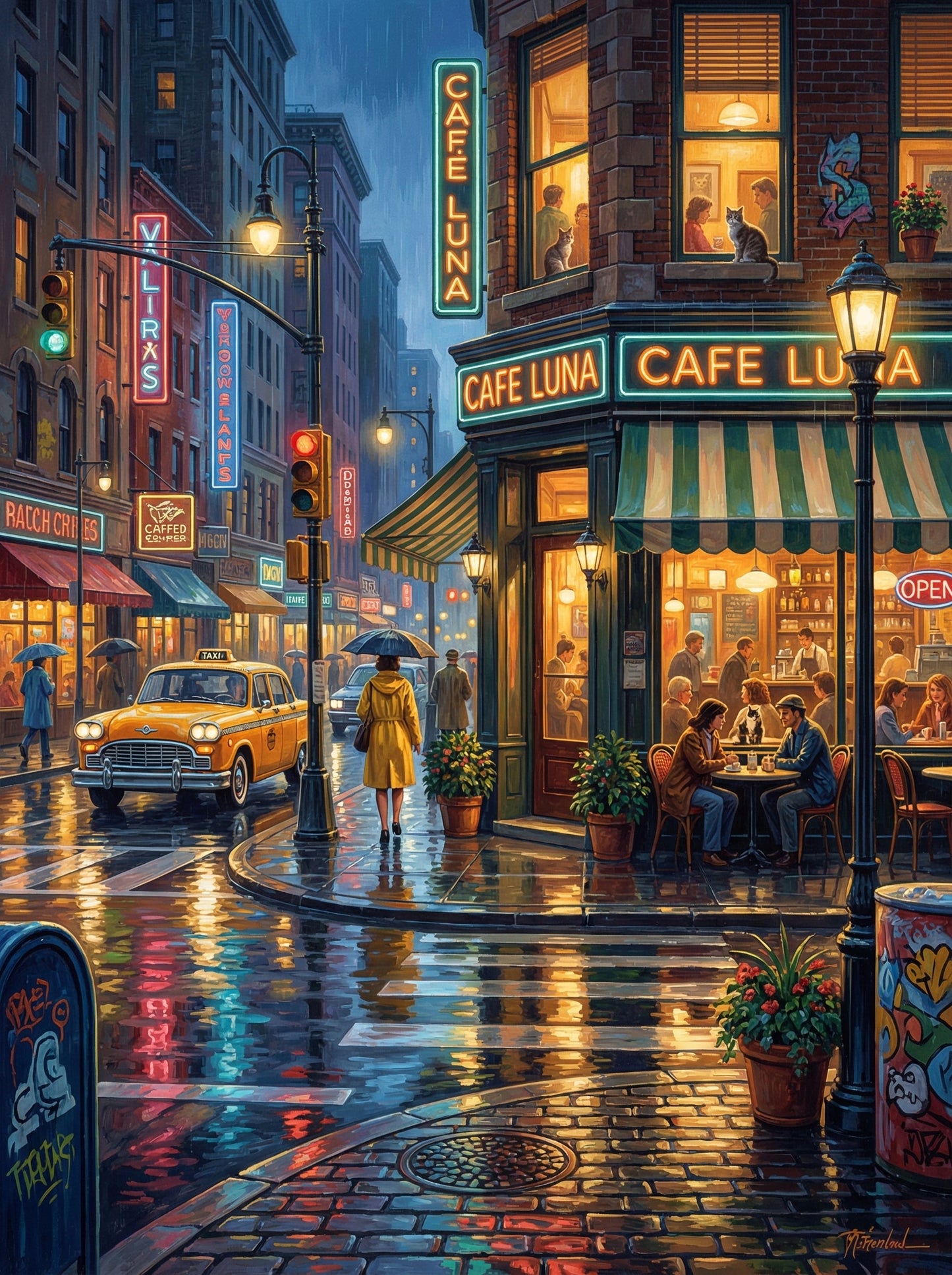 Rainy City Cafe Night Taxi (80 Colors)
