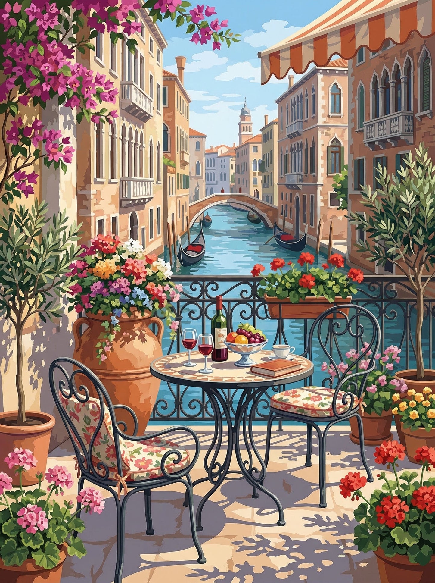 Venice Balcony Canal Morning (80 Colors)