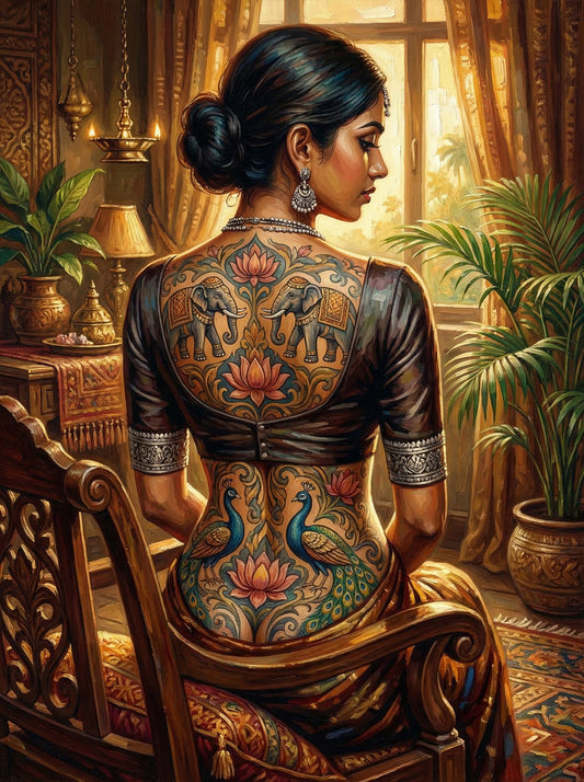 Lankan Elephant Tattoo Chair (80 Colors)