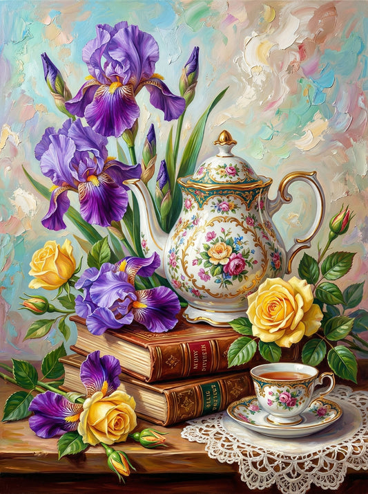 Iris Teapot And Roses (80 Colors)