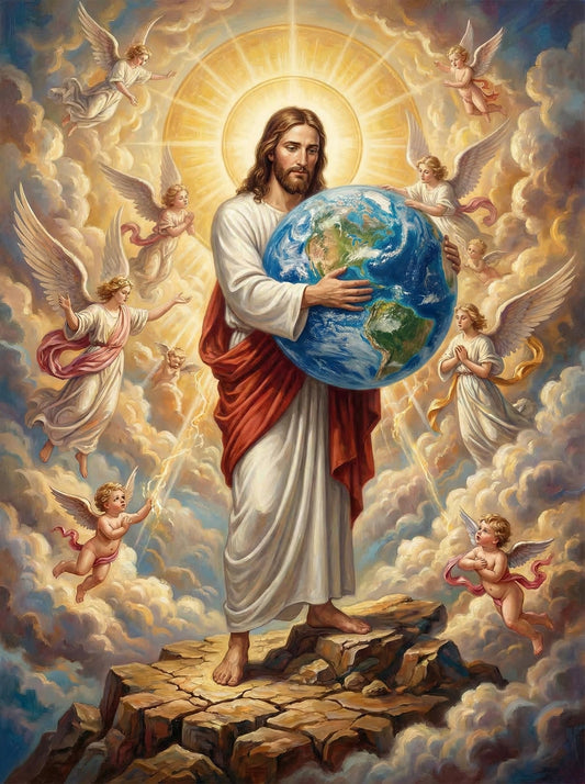 Jesus With Earth And Angels (120 Colors)