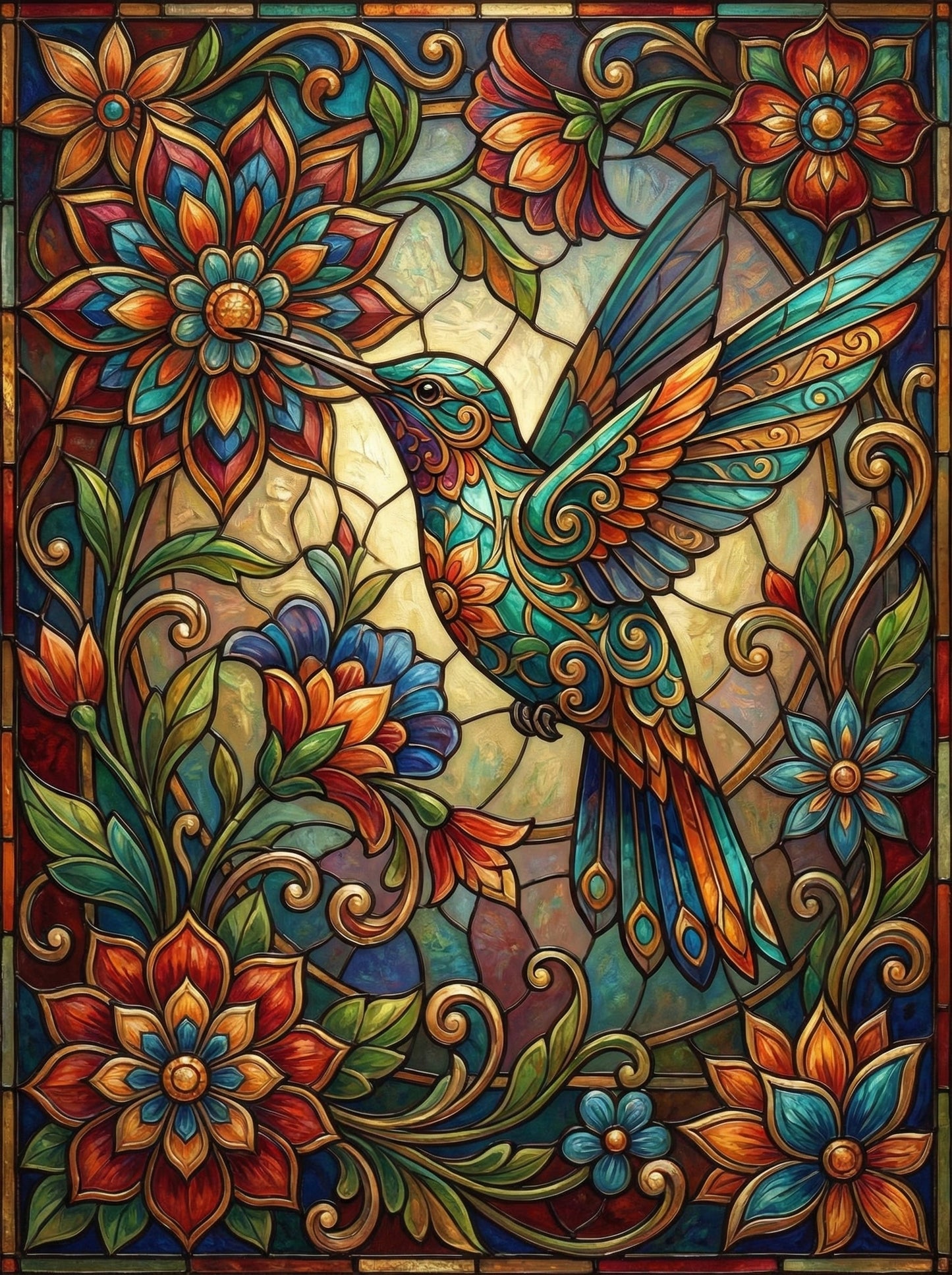 Stained Glass Hummingbird Blooms (80 Colors)
