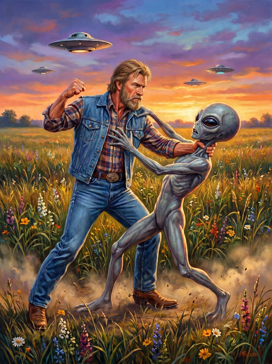 Man Grabbing Alien (120 Colors)