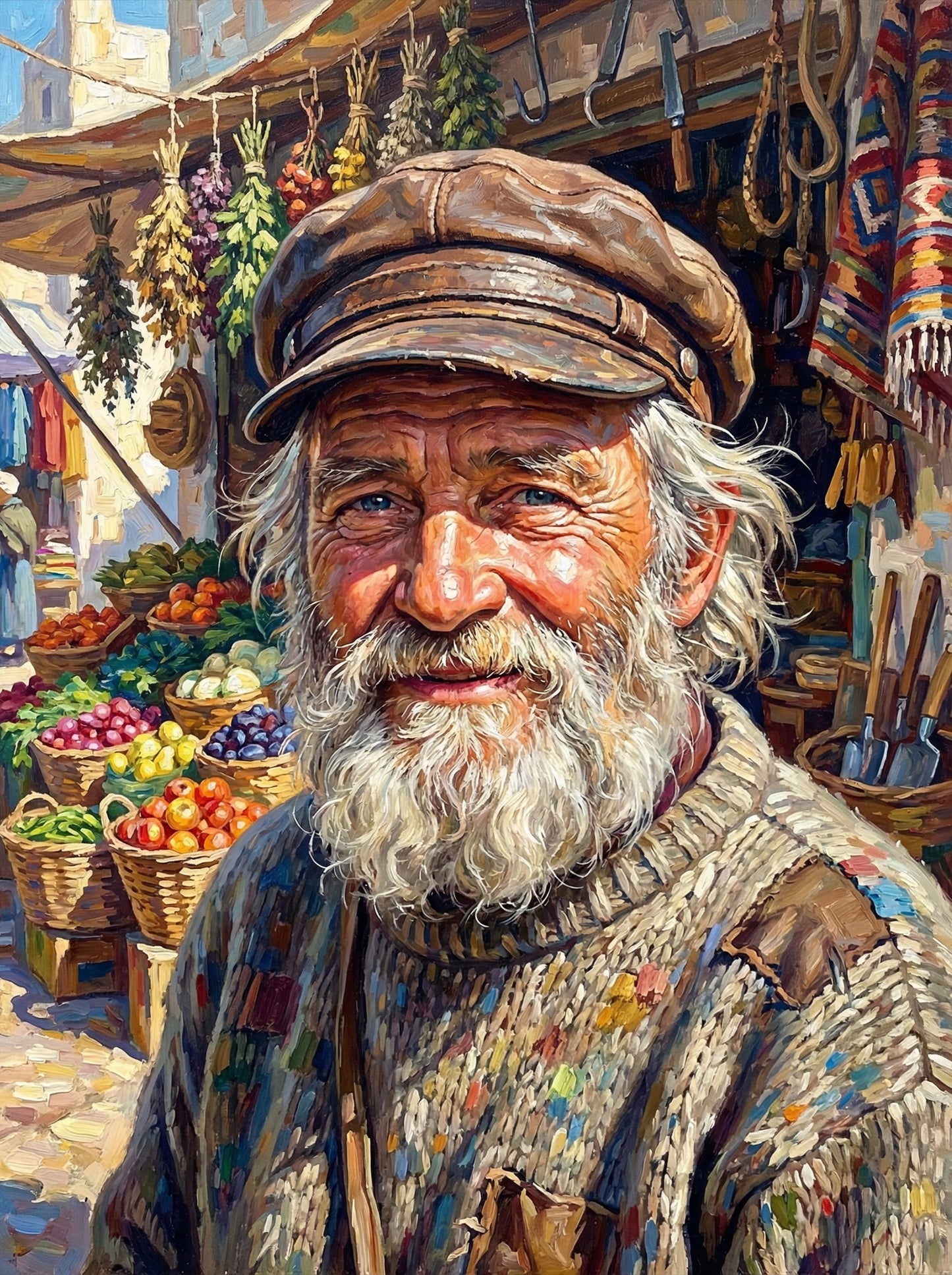 Market Vendor With Baskets (80 Colors)