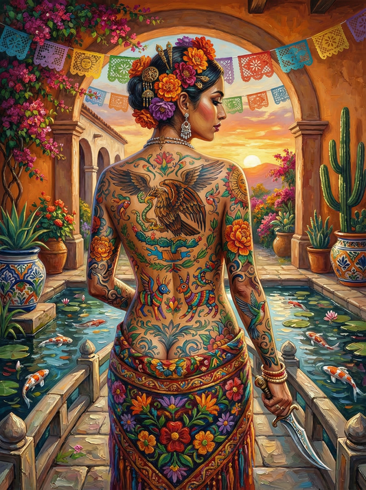 Mexican Eagle Tattoo Woman (120 Colors)