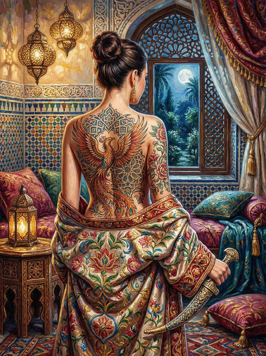 Moroccan Phoenix Tattoo Woman (120 Colors)