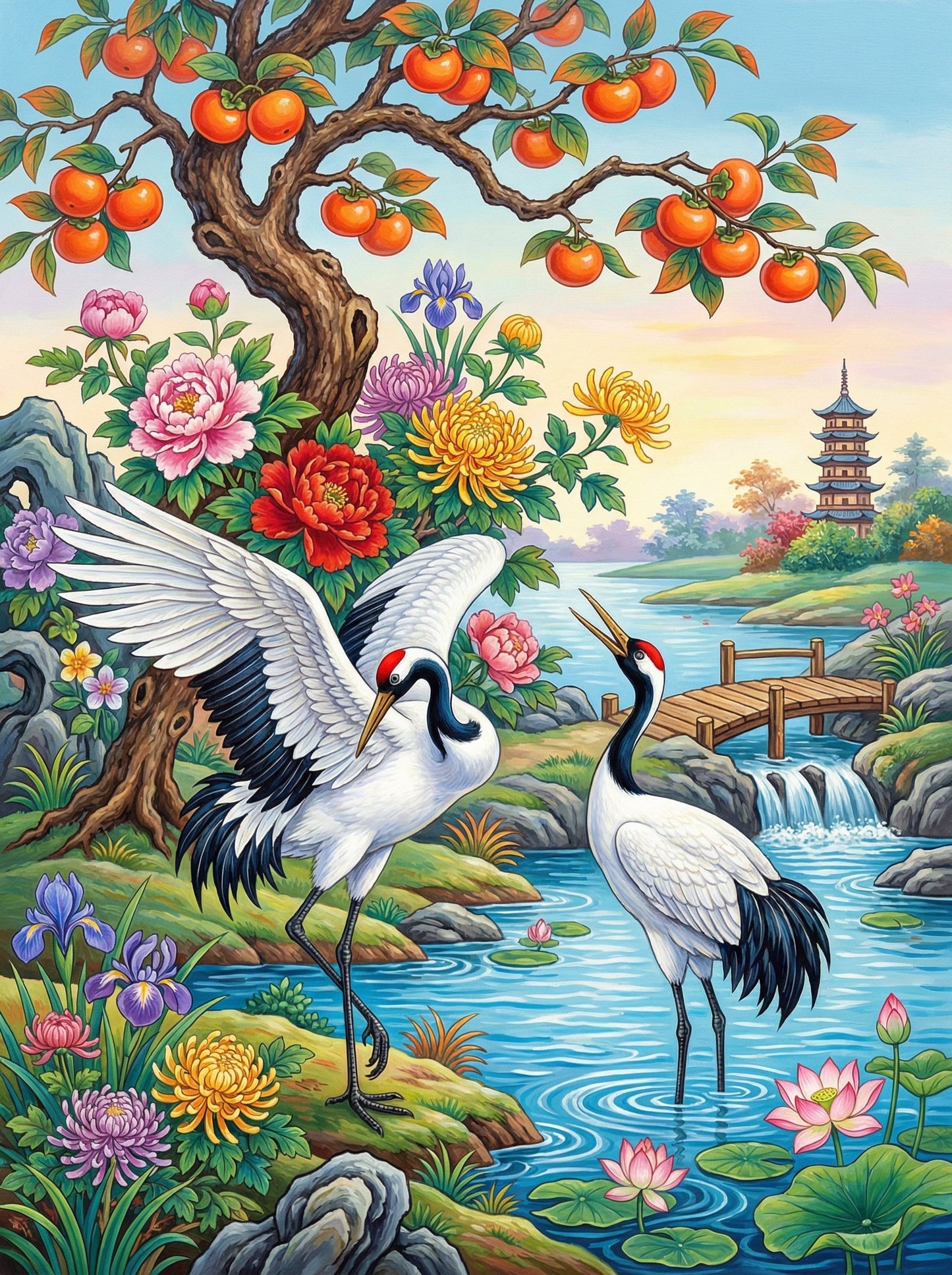 Harmony of the Twin Cranes (80 Colors)