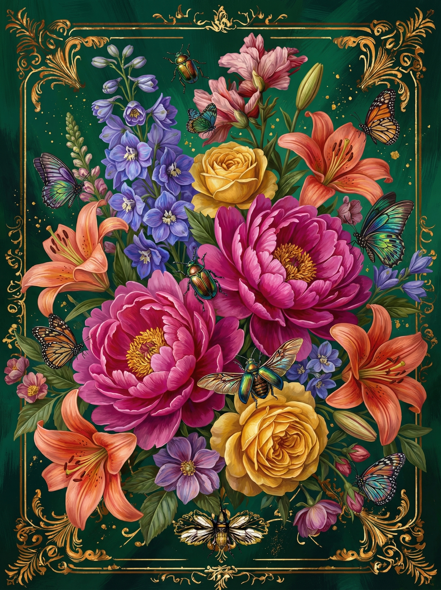 Ornate Floral Bouquet (80 Colors)