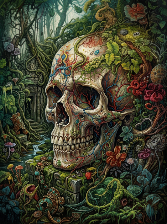 Ornate Floral Skull (120 Colors)