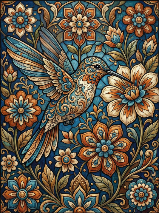 Ornate Hummingbird Floral (120 Colors)