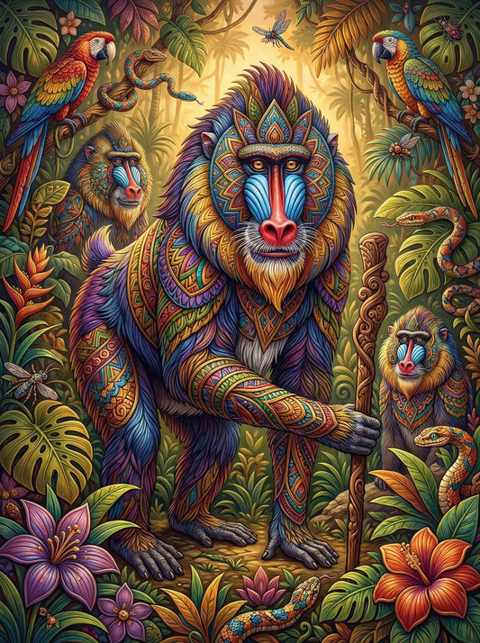 Ornate Mandrill Jungle (80 Colors)