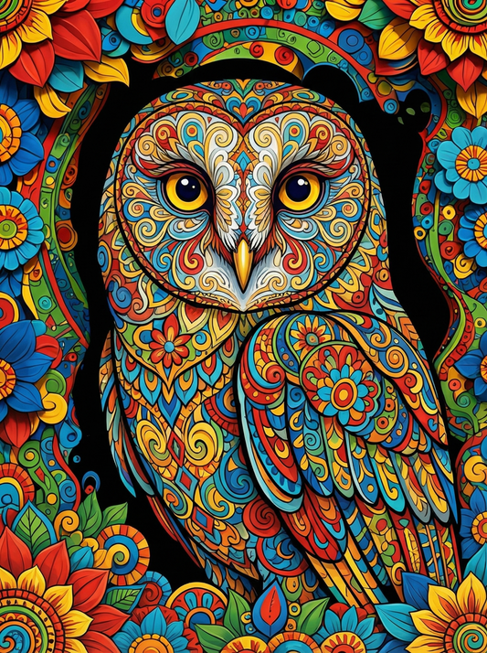 Mandala Owl (120 Colors)