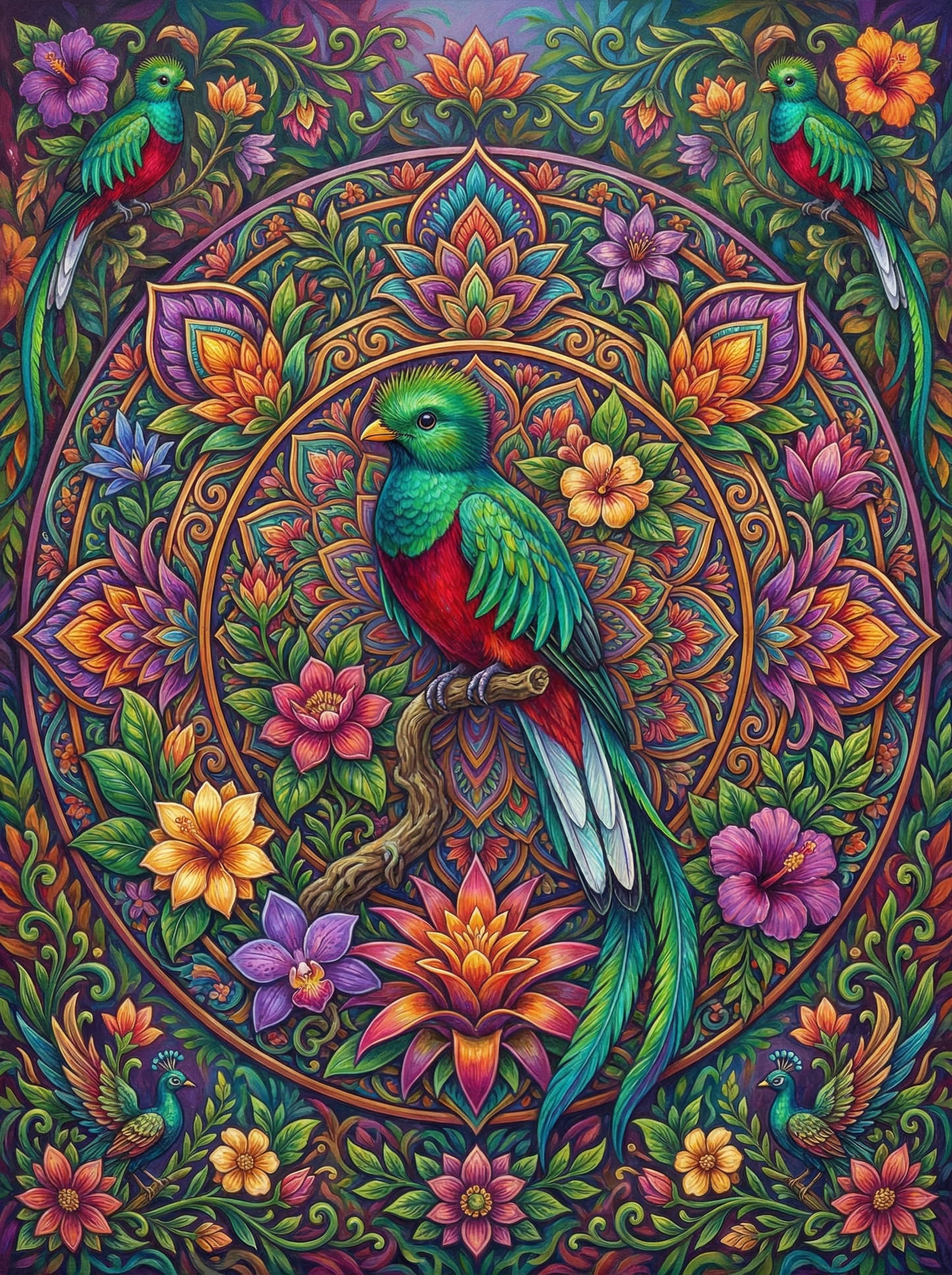 Ornate Parrot Mandala (120 Colors)
