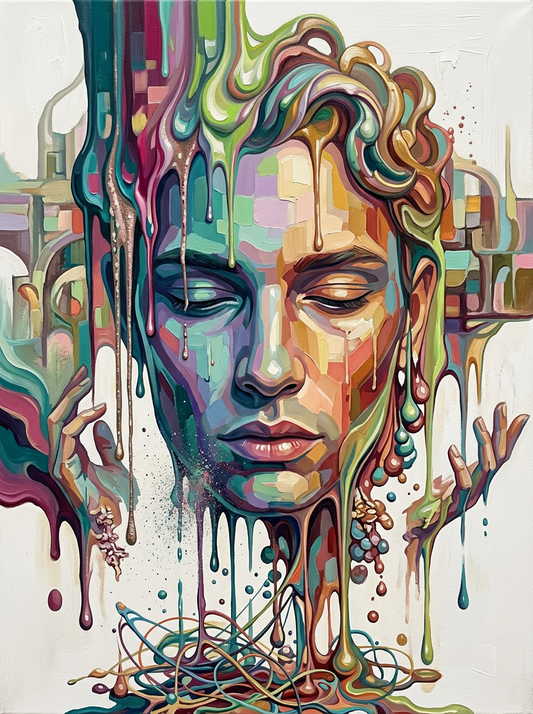 Pastel Dripping Face Portrait (80 Colors)