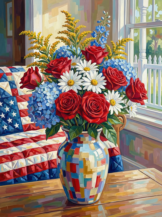 Patriotic Patchwork Pitcher (120 Colors)