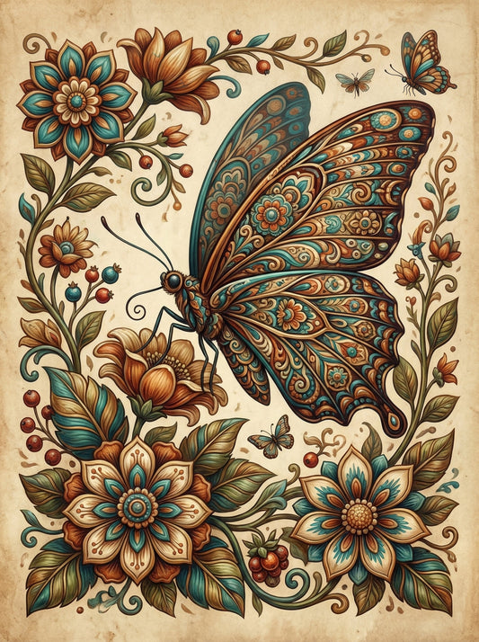 Patterned Butterfly Florals (80 Colors)