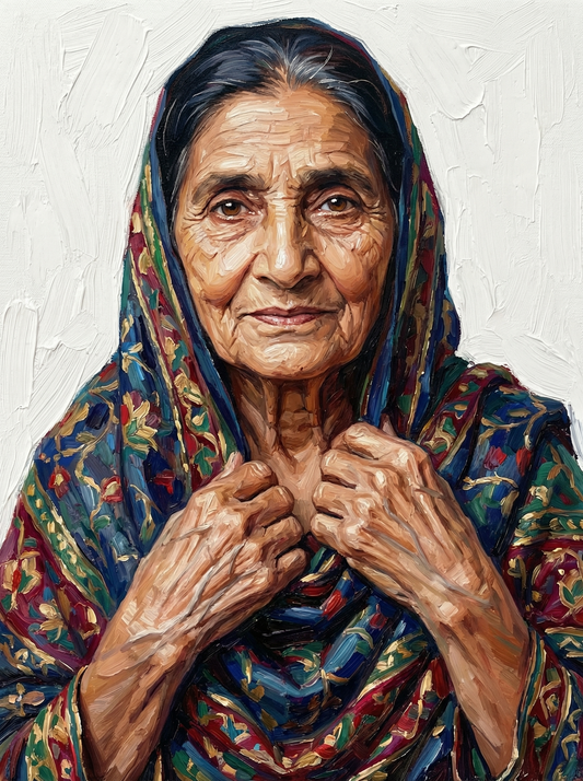 Peaceful Elder Woman Hands (80 Colors)