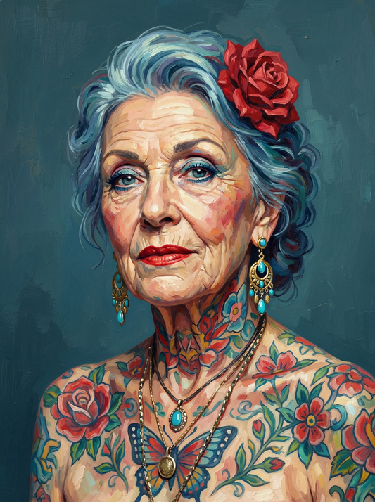 Peacock Teal Rose Portrait (80 Colors)
