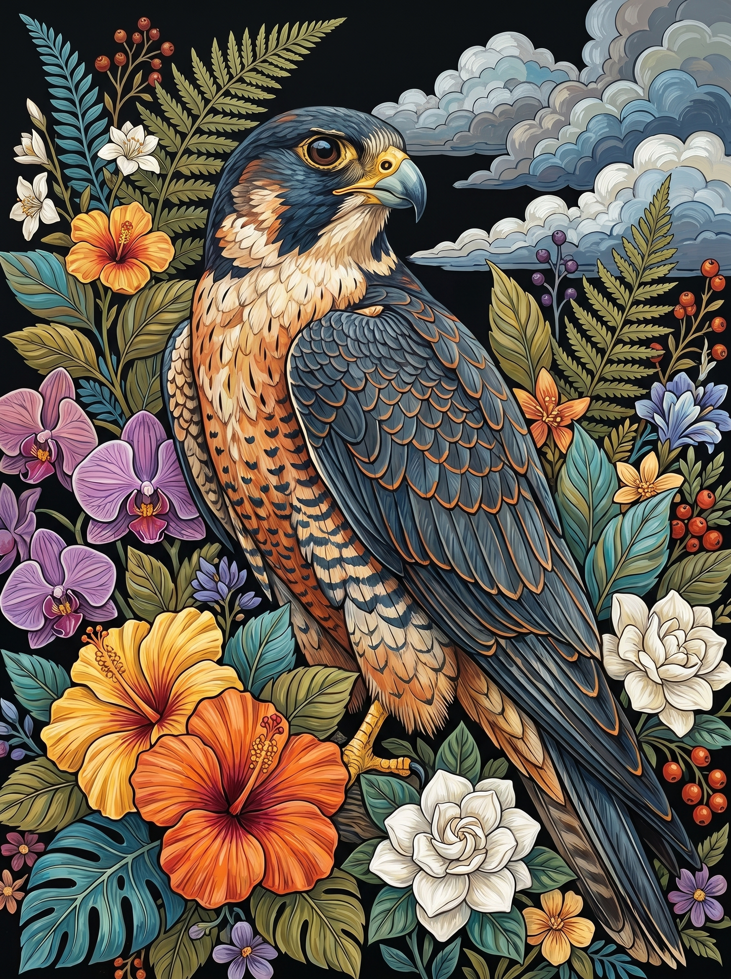 Peregrine Falcon Flora (120 Colors)
